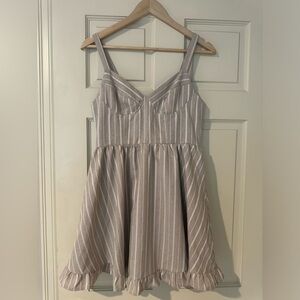 Saints + Secrets Medium Mini Dress Neutral Beige White Striped Bustier Nordstrom